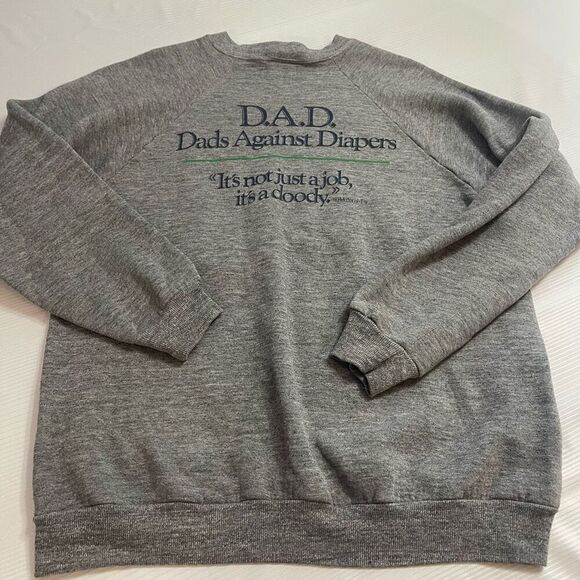 Jerzees Dads Against Diapers Vintage Grey Sweatshirt Size XL - Picture 1 of 8